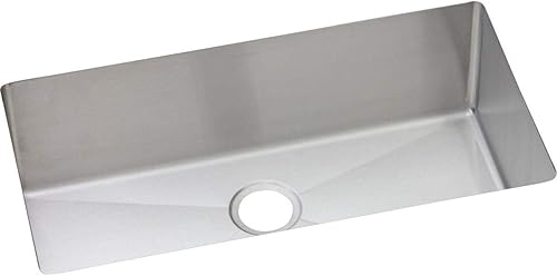 Miniatura 3 de Elkay Crosstown EFRU311610T - Fregadero de cocina de acero inoxidable con cuenco individual de 33 a 10 pulgadas de profundidad, acabado satinado