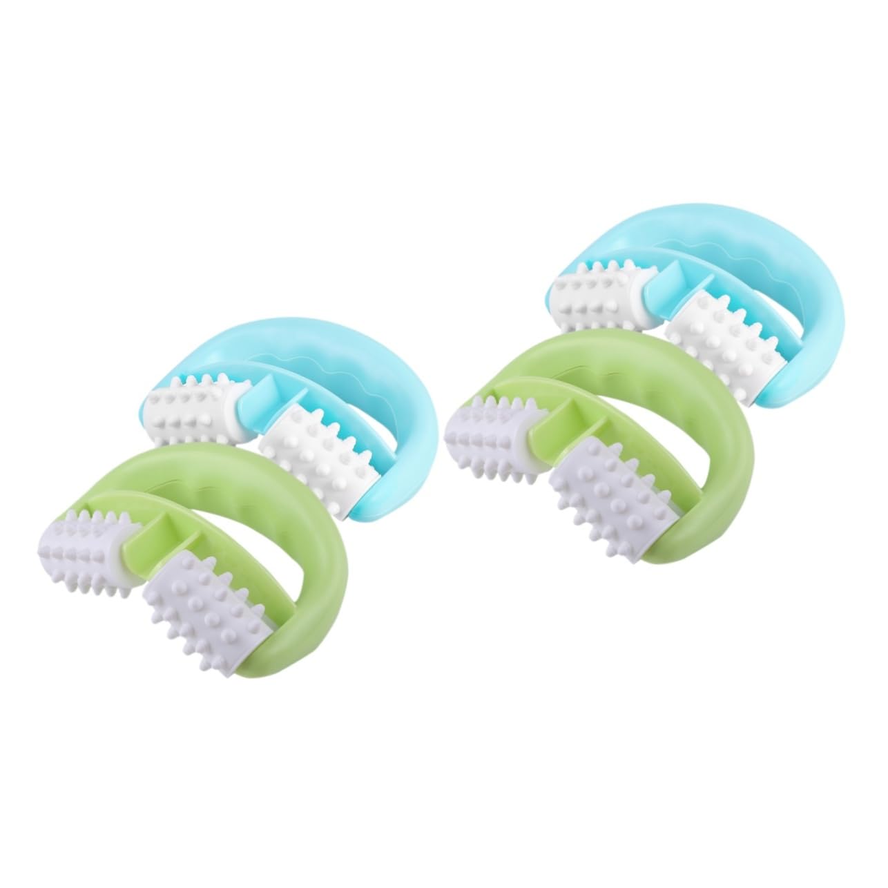 BESTYASH 2 Sätze Arm Und Beinmassage Roller Manuelle Muskelmassage Roller Für Beine Und Effektive Muskelentspannung Und Verbesserung Durchblutung Blau Grün 2 Stücke * 2