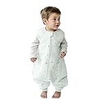 Tealbee Dreamsuit Toddler Sleep Sack with Feet - Walker Sleep Bag with Legs, Rayon made from Bamboo, Winter 1.5 TOG, 2-Way Zipper, 3T-4T - Seashell
