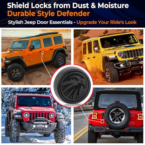Image of CALBEAU Strong Magnet Keyhole Covers Compatible with 2018-2026 Jeep Wrangler JL and Gladiator JT Front Door, Door Lock Covers for Keyhole Protection (Eagle)