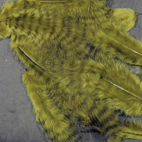 Hareline Fly Tying Grizzly Marabou - Barred Marabou Feathers for Fly Tying Streamers, Woolly Buggers & Leeches