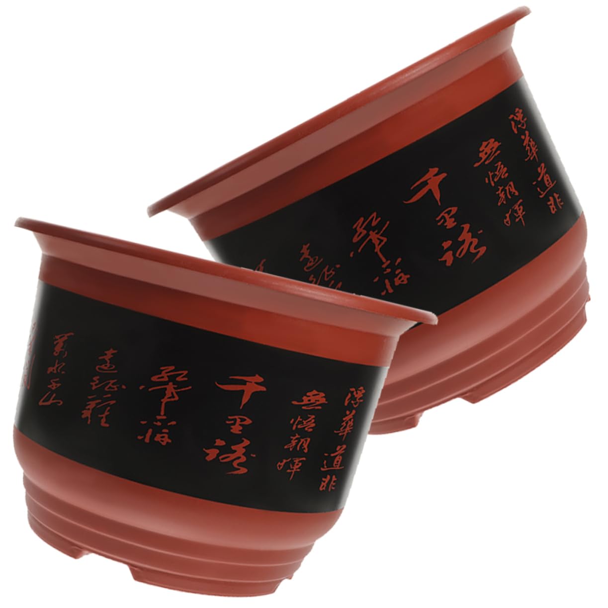 VANZACK 2pièces Pots à Orchidées Plastique Lot de Idéaux pour Plantes Intérieur Design Drainage Couleur Brique