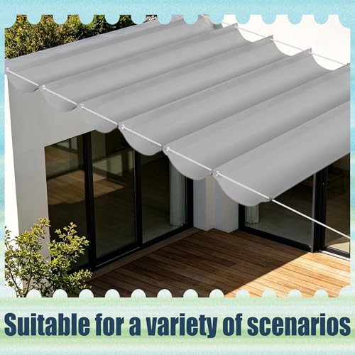 Voile d'ombrage imperméable 450x620 cm avec oeillets gris clair - 3