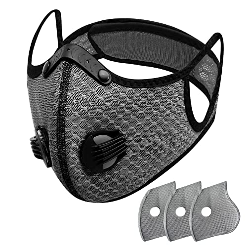 FULIER Dust Face Mask Anti-Fog Outdoor Cool Sports Mask Reusable Face Protection (Dark Grey)