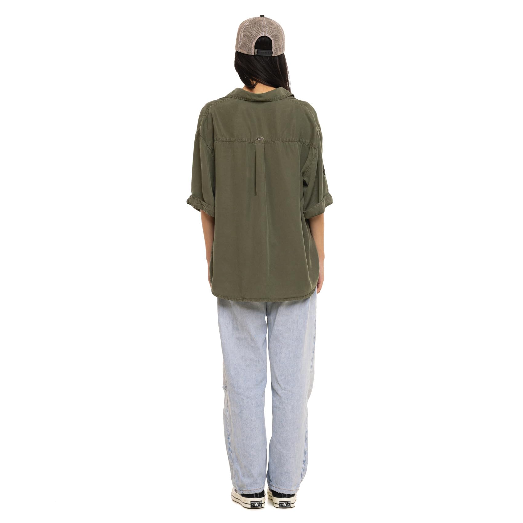 Von Dutch Camicia da donna a maniche corte Army, leggera, oversize