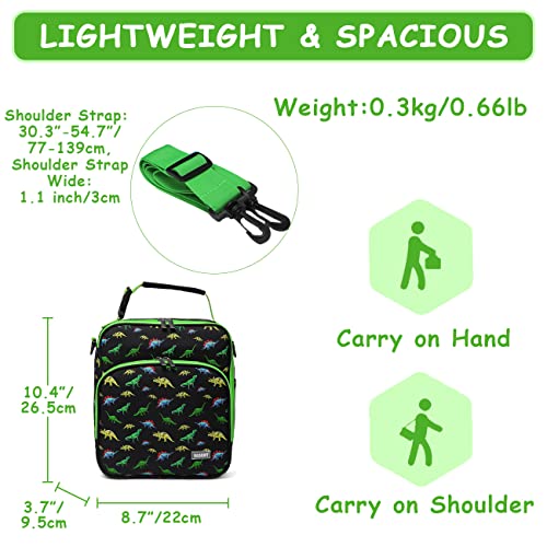 Vaschy Lunch Boxes Bag For Kids, Reusable Lunch Box Containers For Boys And Girls With Detachable Shoulder Strap, Insulated Lunch Coolers For School Cute Dinosaur #TOP1
