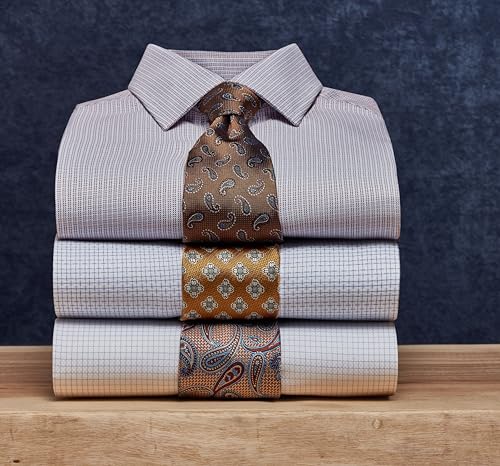 Men's Trim Fit Long Sleeve Fashion Dress Shirt4