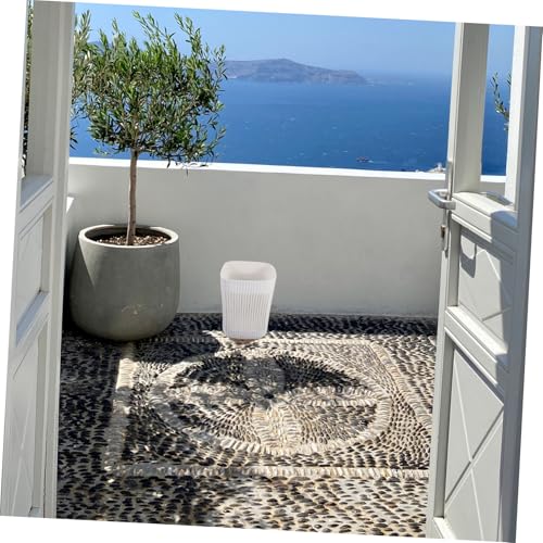 Caneca de basura rectangular blanca de 16 litros miniatura 5