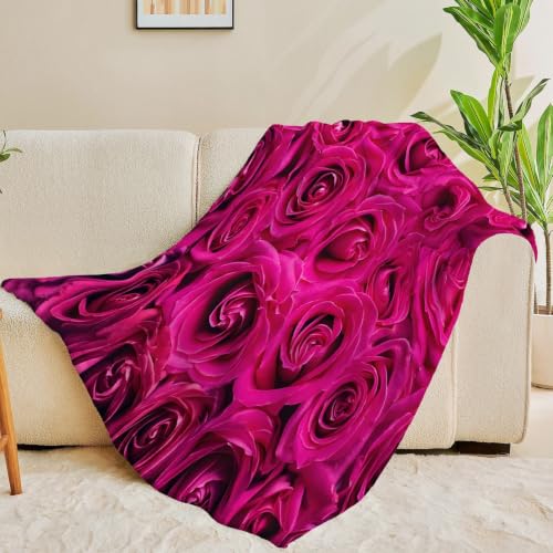 Plaid polaire microfibre mer de roses 130x150cm couverture - 3
