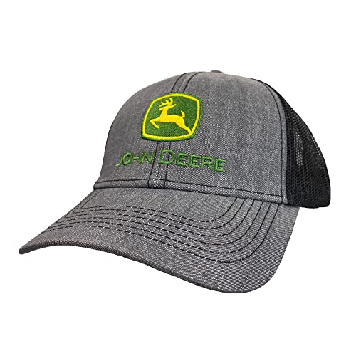 Casquettes robustes John Deere 6 panneaux avec filet arrière aéré