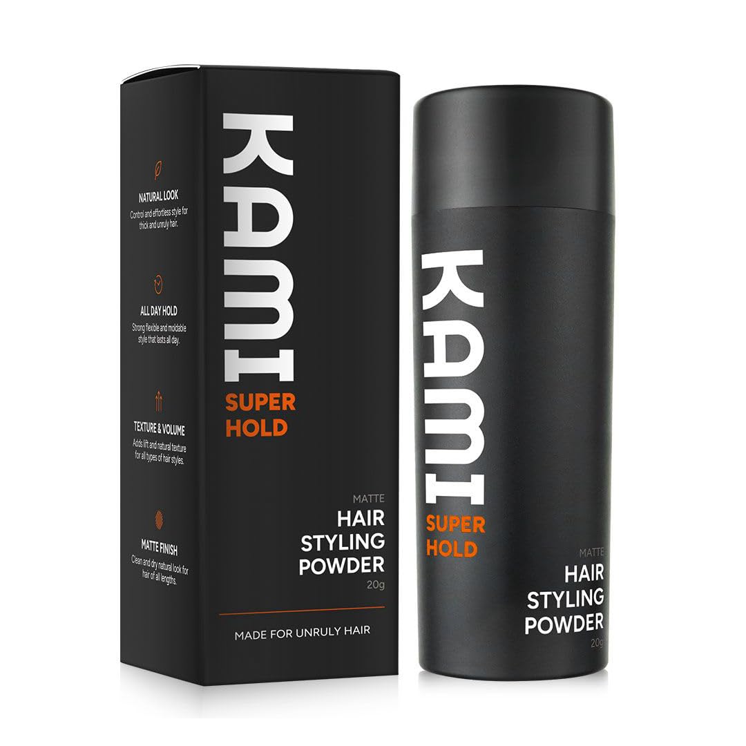Kami - Polvo de textura para el cabello para hombre, fuerte sujeción y volumen, polvo texturizante para el cabello para hombres