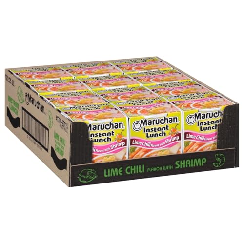 Image of Maruchan Instant Lunch Ramen Noodles, Lime Chili with Shrimp - Japanese-Style Instant Noodle Soup, Easy Meal Ready in 3 Minutes - 2.25 Oz. (12 Pack)
