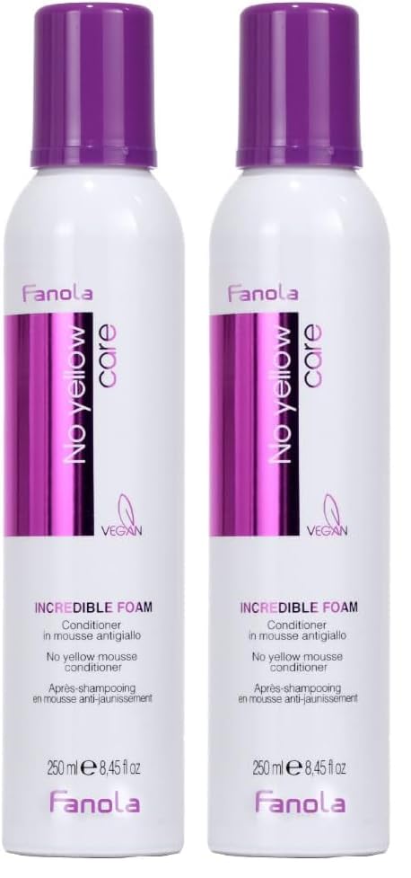FANOLA No Yellow Incredible Foam, 250 ml (Paquete de 2)