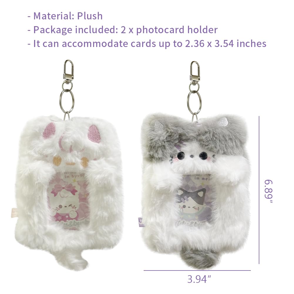 Amazon.com: EHERDM Kpop Photocard Holder Cute Plush 2Pcs with 2