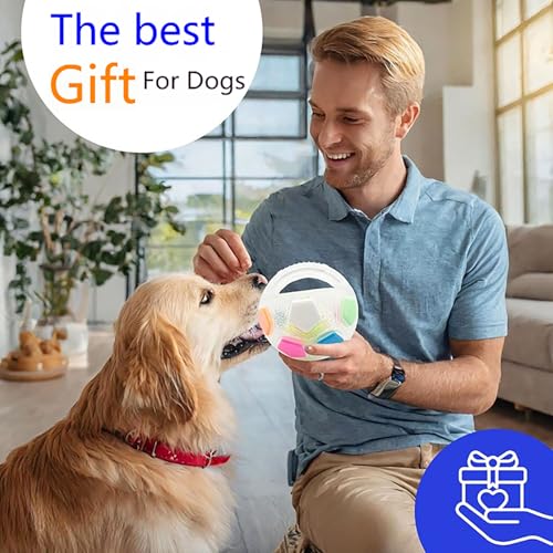 Qosigote Anti-Stress-Ball, The Mellow Dog Calming Ball, Interaktiver Bissfest -Training, Weiche Gummizähne Reiniger, Lustige Haustier -Übungsausrüstung | Engagiertes Kauspielzeug (A)