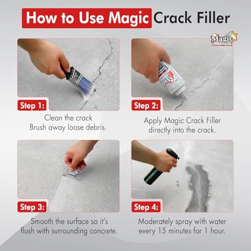 Gray Concrete Magic Crack Filler 2.5LB Bottle, Repair Any Crack in Driveway Patio Concrete, Easy Install No-Tool Application, No Mess Solution, - Image 5