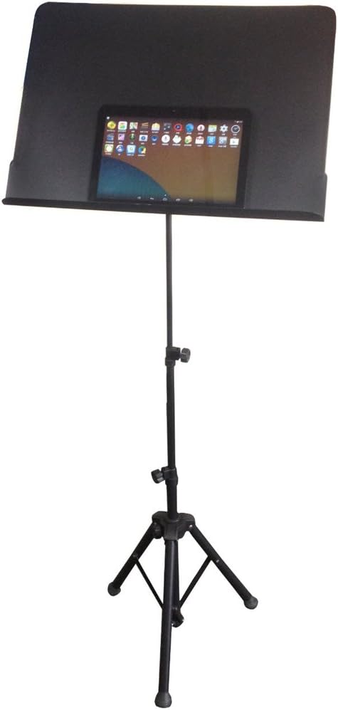 ADM Black Height Adjustable Portable Professinal Sturdy Metal Music Sheet Stand with Wide Adjustable Flat Panel, Ideal music stand for Groups, Private Studios, Conductors, Student, Kids