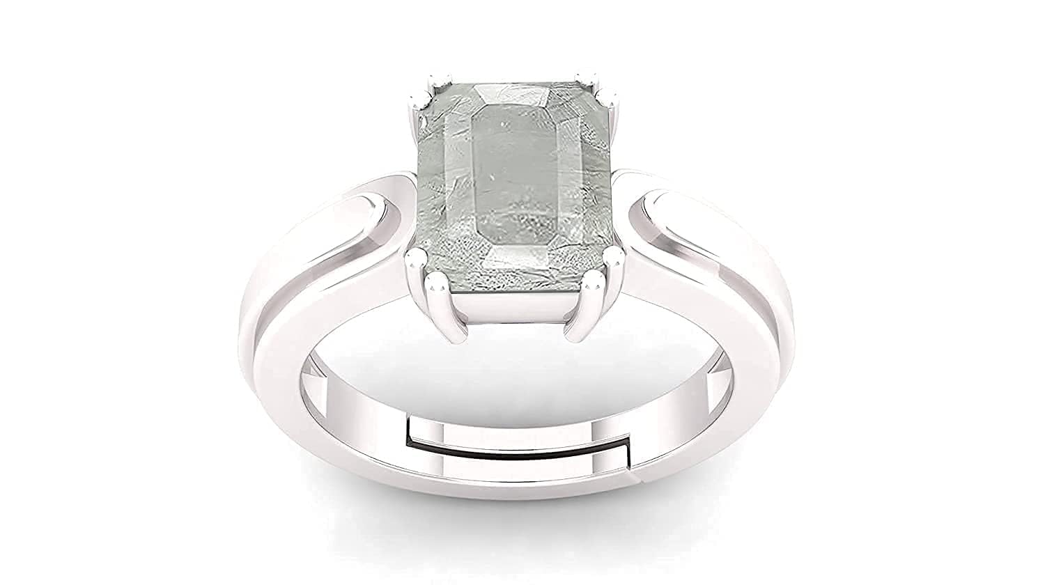 Saphir blanc AA++ bague argent véritable saphir non traité - 5