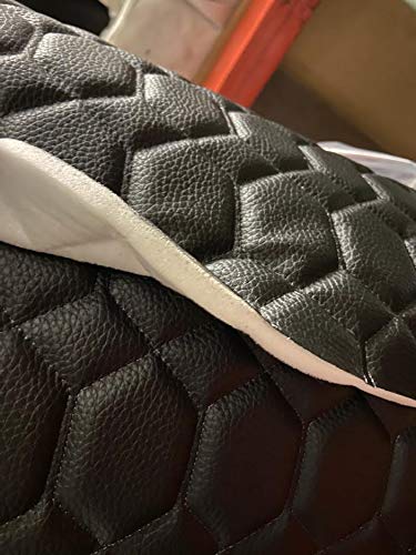 Premium Black Hexagon Quilted Faux Leather Vinyl - Versatile Upholstery Fabric for Automotive, Home Decor, DIY Projects & More - 54" Wide Foam Backed Material 5 Premium Black Hexagon Quilted Faux Leather Vinyl - Versatile Upholstery Fabric for Automotive, Home Decor, DIY Projects & More - 54" Wide Foam Backed Material - Image 4