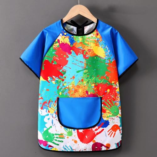 Windbreaker Rain Coat for Kids Boy Children's Art Overalls Children's Apron Painting Supply Long Sleeves (Blue, 9-11 Years)3