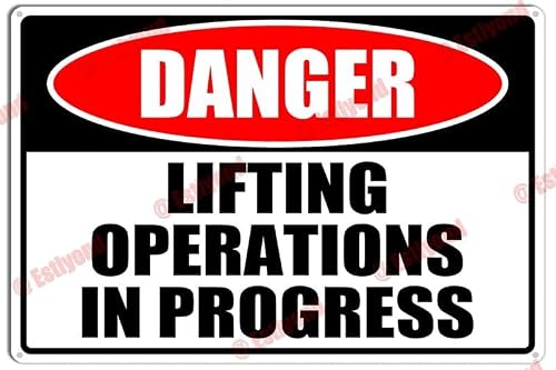 peiyeety Lifting Operations in Progress Caution Warning Notice Aluminum Metal Sign 8"X12"