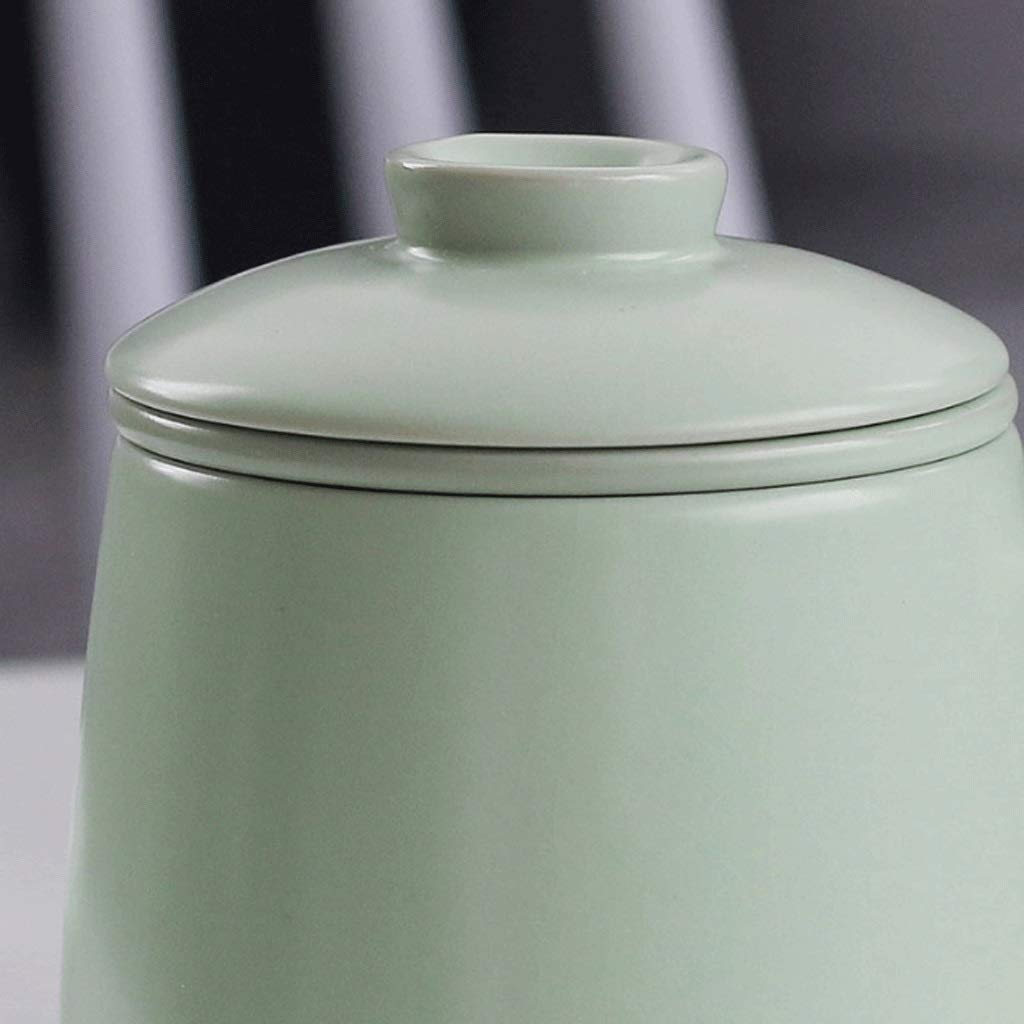 Kaffee-Becher Keramische Teebecher Kreative Kapazität Becher mit Deckel Tee- und Wassertrennung Kaffeetasse for Büro und Haus Große Kapazität und Griff (Color : Green)