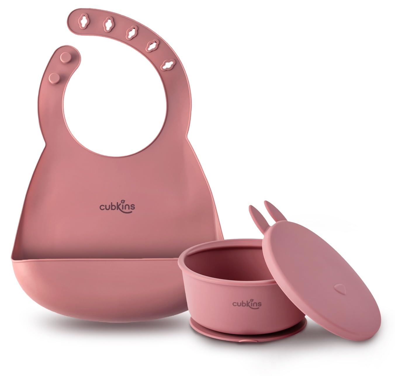 Silicone Suction Bowl with Adjustable Bib for Feeding Babies | BPA Free, Washable and Reusable Bowl & Bib for Kids, Toddlers (Raspberry)-image-10