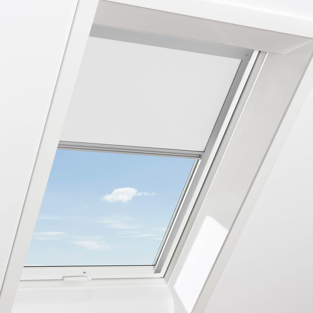 Roto Original Verdunkelungsrollo ZRVM mit Seitenschienen | Dachfensterrollo, Führungsschienen, Thermorollo, Sonnenschutz, alle Größen/Farben, WDF KAW KEW HAN, weiß, beige, schwarz