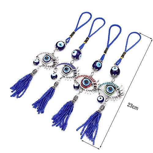 Kiwilife Lucky Car Interior Decoration Evil Eye Hanging Pendant Car Or Home Wall Hanging Ornament Accessories (Blue) #TOP6