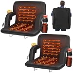Heated Stadium Seats for Bleachers with Back Support, Black