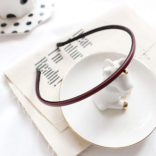 Vista 11 de Diadema de cuero delgada cubierta con lazos para el cabello, cierre de bucle para el cabello, bandas para el cabello con purpurina para mujeres