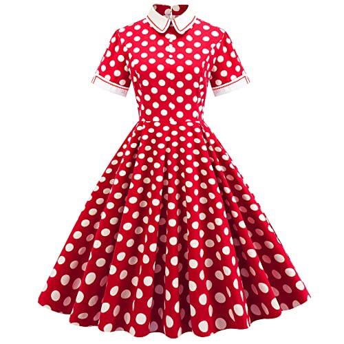 Robe à pois vintage 1950 rouge M | Chic cocktail et rockabilly swing