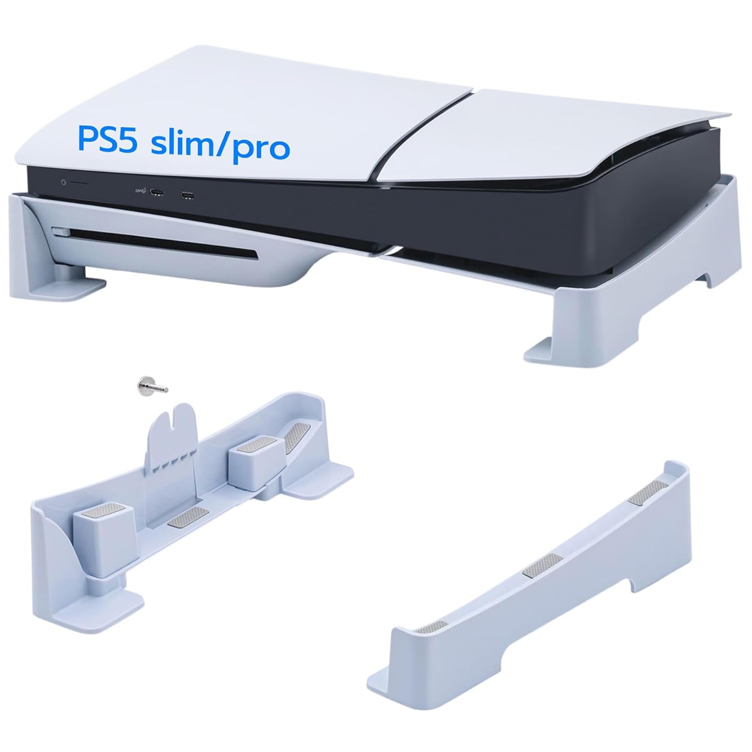 Mcbazel Supporto Orizzontale per PS5 Slim/PS5 Pro, Supporto Base per Facile Dissipazione del Calore per Console Playstation 5 Slim/Pro Disc & Digital Edition - Bianco