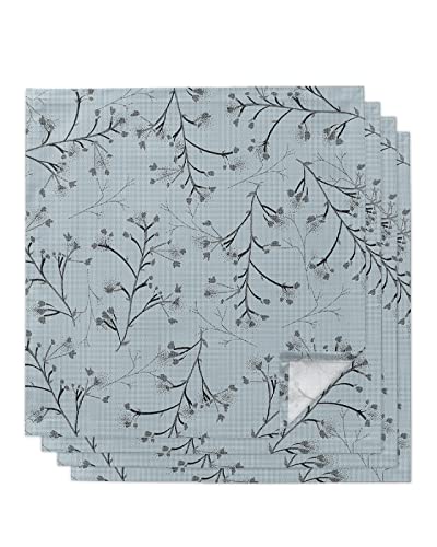 Cloth Napkins Pop Art Plants Delicate Floral Dinner Table Napkins,Reusable Washable Wrinkle Free Comfortable Polyester Napkins For Home Holiday Party Wedding Decoration Plants 4Pcs #TOP28