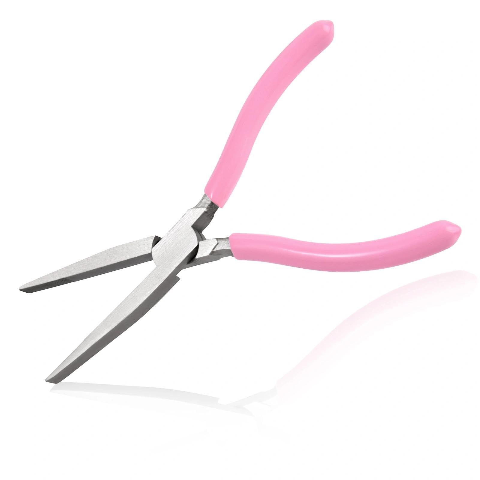LEONTOOL 7.5" Long Flat Nose Pliers Serrated Jaw Extra Long Nose Plier Duckbill Pliers Jewelry Making Supplies for Jewelry Making, Fishing, Wire Wrapping, Flat Plier for Hard to Reach Narrow Spaces