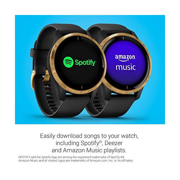 Garmin-Venu-GPS-Smartwatch-with-Bright-Touchscreen-Display-Features-Music-Body-Energy-Monitoring-Animated-Workouts-Pulse-Ox-Sensor-and-More-Gold-with-Black-Band Garmin 010-02173-31 Venu, GPS Smartwatch, Bright Touchscreen Display, Features Music, Body Energy Monitoring, Animated Workouts, Pulse Ox Sensor and More, Gold with Black Band