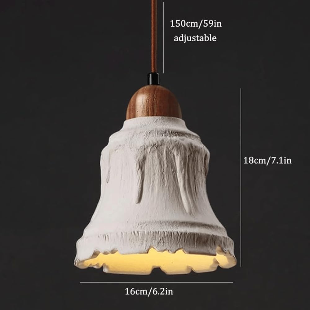Dario in Cemento in Stile Wabi-Sabi, con Sorgente Luminosa E27, per Camera da Letto, Comodino, Sala da Pranzo, Bar, Soggiorno, Sala da tè, Studio, corridoio, da a Sospensione a Testa sin