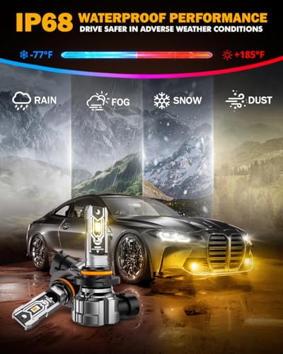 Image of Auxbeam Q5 Series H10 9140 9145 Fog Lights Yellow Offroad Lights 10000LM | 400% brightness, quick installation, all in one design, fanless, quiet, plug and play