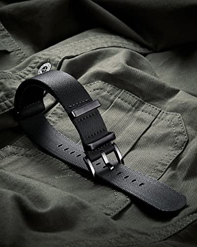 Image of BINLUN Nylon Watch Band Thick G10 Premium Ballistic Nylon Multicolor Replacement Watch Straps with Silver /Black Stainless Steel Buckle for Men Women 18mm 20mm 22mm 24mm