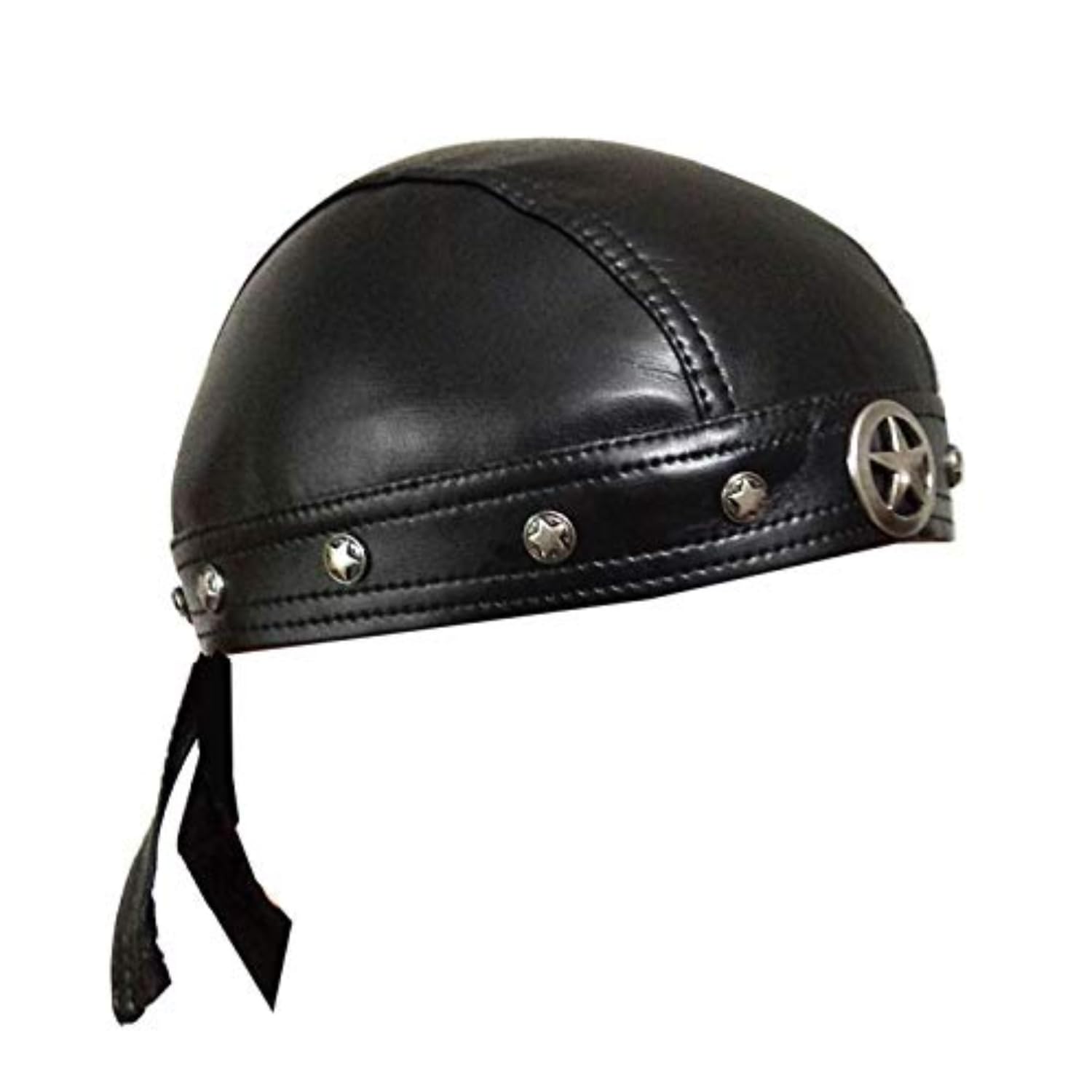 Esytch Unisex Black Star Studded Bandana Du Do Doo Rag Cap Wrap Biker Leather Cool Stylish