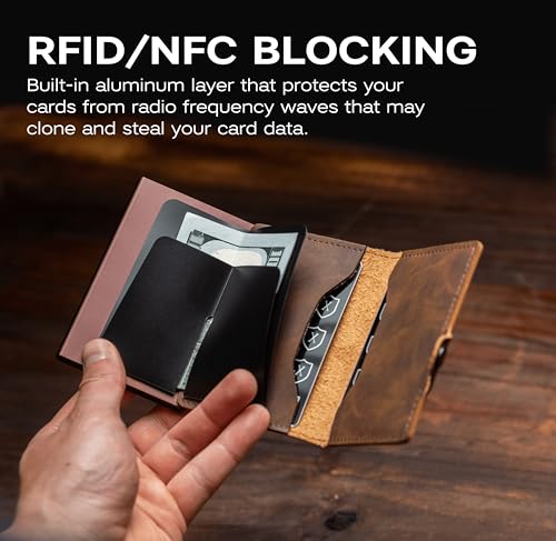 Image of Xclusive Airtag Wallet for Men | Trifold RFID Wallet | Luxurious Card Holder & Minimalist Wallet with Money Clip | Blend of Luxury & Utility in Men's Wallets | Dark Brown