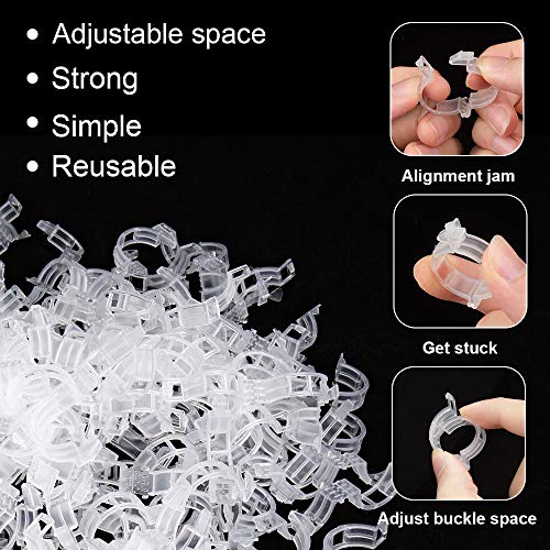 200PCS Plant Support Garden Clips, Vegetable Tomato Supports Trellis Clip Tape for Climbing Crop Vine Twine String Cage Ties Stakes, Grow Strawberry Rose Grape Cucumber Orchid Pea Pothos Melon Tree - Image 3