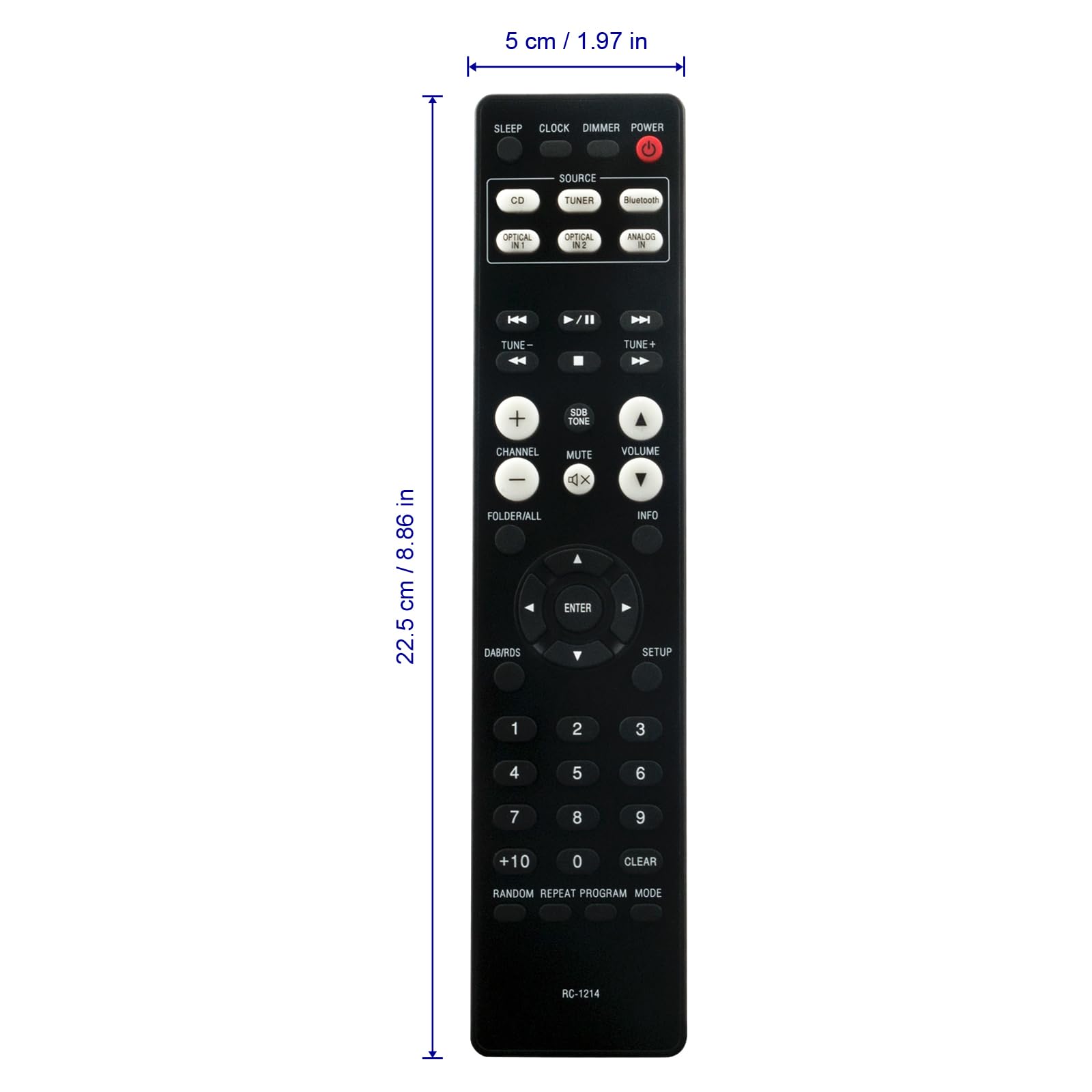 Amazon.com: RC-1214 Replace HiFi System Remote Control Compatible