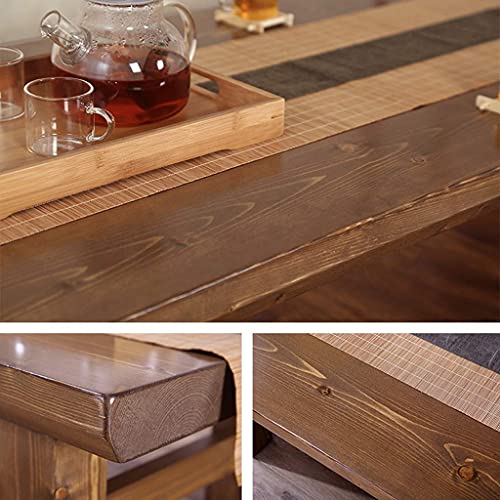 Mesa cafe de madera maciza nogal rectangular de diseño creativo para mesa baja de salon 7
