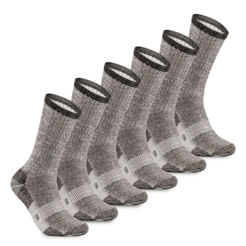 MERIWOOL Merino Wool Lightweight Hiking Socks, 3 Pairs Cushioned & Odor Resistant Outdoor Crew Socks for Men and Women