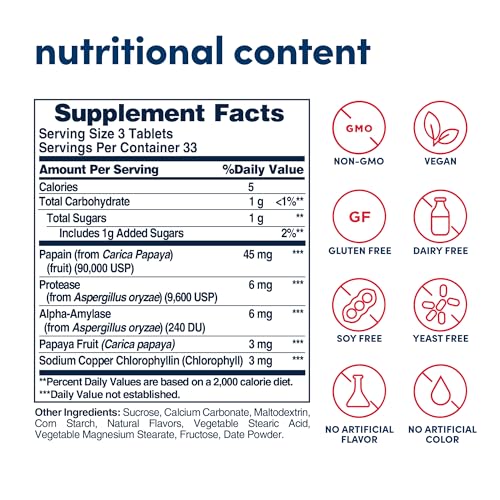 image for American Health Papaya Enzyme with Chlorophyll - 100 Chewable Tablets 