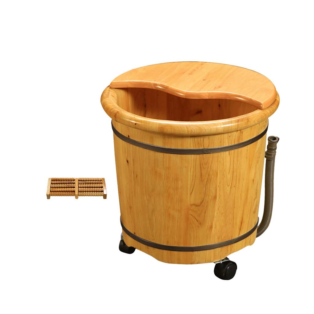 FDEFIRTFG Sauna bucket, Pure Wood Bathtub Bucket，Handmade ，Sauna Accessories For Footbath Tubs，Foot Relaxing Bath Barrel(A)