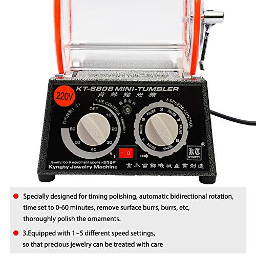 Dnysysj VWESRGER Jewelry Rotary Tumbler Polisher ,3Kg /5Kg Mini Polisher Tumbler Jewelry Polisher Machine thumb #4