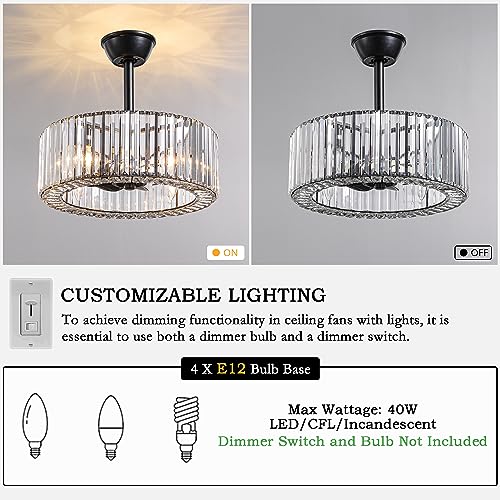 Fandelier-Ceiling-Fan-with-Light-and-Remote-18-Modern-Caged-Ceiling-Fan-with-Light-Black-Flush-Mount-Ceiling-Fan-Reversible-Height-Adjustable-Chandelier-Ceiling-Fan-for-Bedroom
