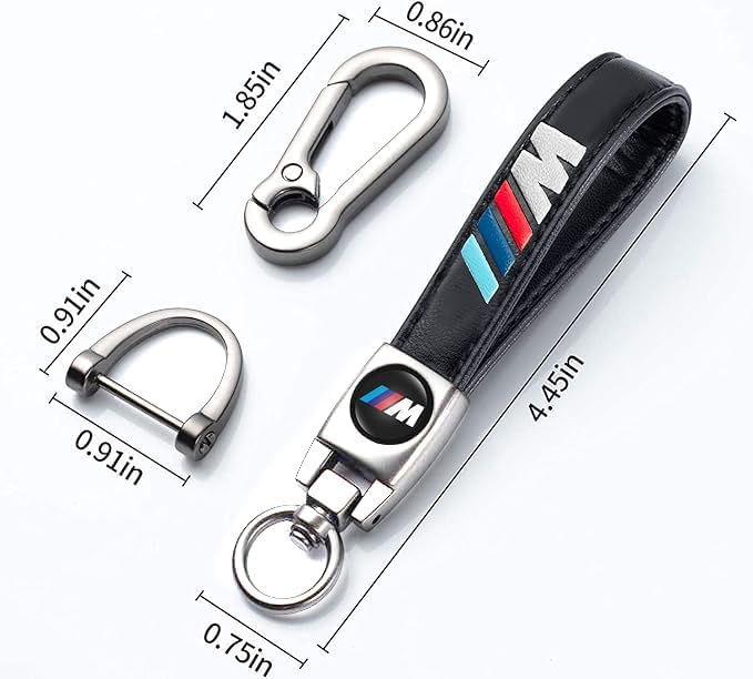 Leather Car Keychain for BMW M X1 X3 M3 M5 X1 X5 X6 Z4 3 5 7 Series Car Key Chain Ring Accessories for Men and Woman Black - Image 2